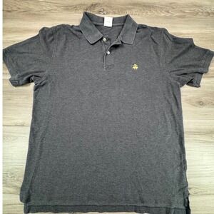Brooks Brothers Mens Performance Polo Shirt L Gray Original Fit 100% Cotton Logo